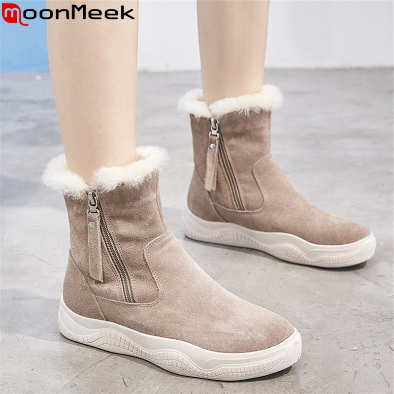 MoonMeek 2020 New hot sale winter snow boots round toe zipper comfortable ladies shoes 2 colors fashion ankle boots women, Black
MoonMeek 2020 New hot sale winter snow boots round toe zipper comfortable ladies shoes 2 colors fashion ankle boots women, Black