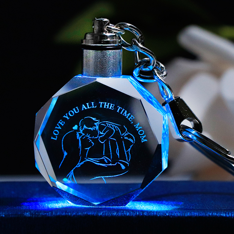 Crystal Key Chain for Mom Glass Key Ring Laser Engraved Colorful LED Pendant Gifts Souvenirs Keychian for Mother
Crystal Key Chain for Mom Glass Key Ring Laser Engraved Colorful LED Pendant Gifts Souvenirs Keychian for Mother