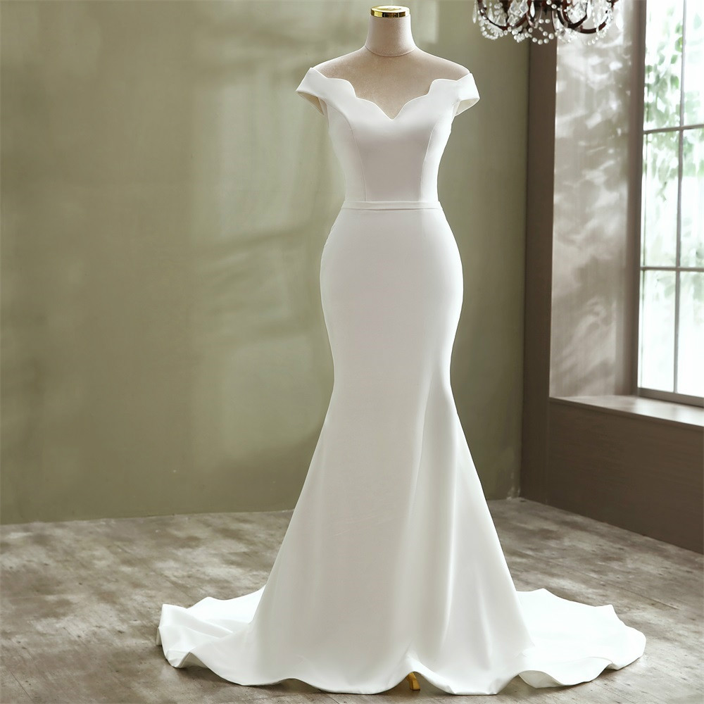 Elegant Sexy simple style boat neck mermaid wedding dress 2020 robe de mariee bride gowns marriage dress vestido novia, Gold
Elegant Sexy simple style boat neck mermaid wedding dress 2020 robe de mariee bride gowns marriage dress vestido novia, Gold