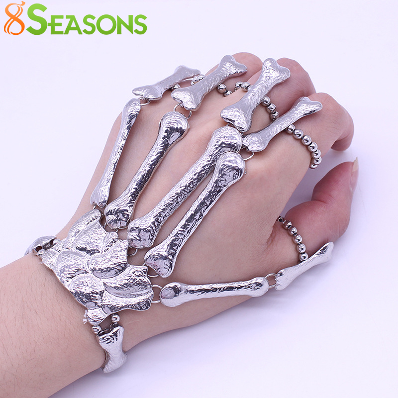 8Seasons Skeleton Bone Hand Finger Bracelet Flexible Fingers Bone Halloween Gift Nightclub Punk Fashion Bracelet 17cm, 1 Piece
8Seasons Skeleton Bone Hand Finger Bracelet Flexible Fingers Bone Halloween Gift Nightclub Punk Fashion Bracelet 17cm, 1 Piece