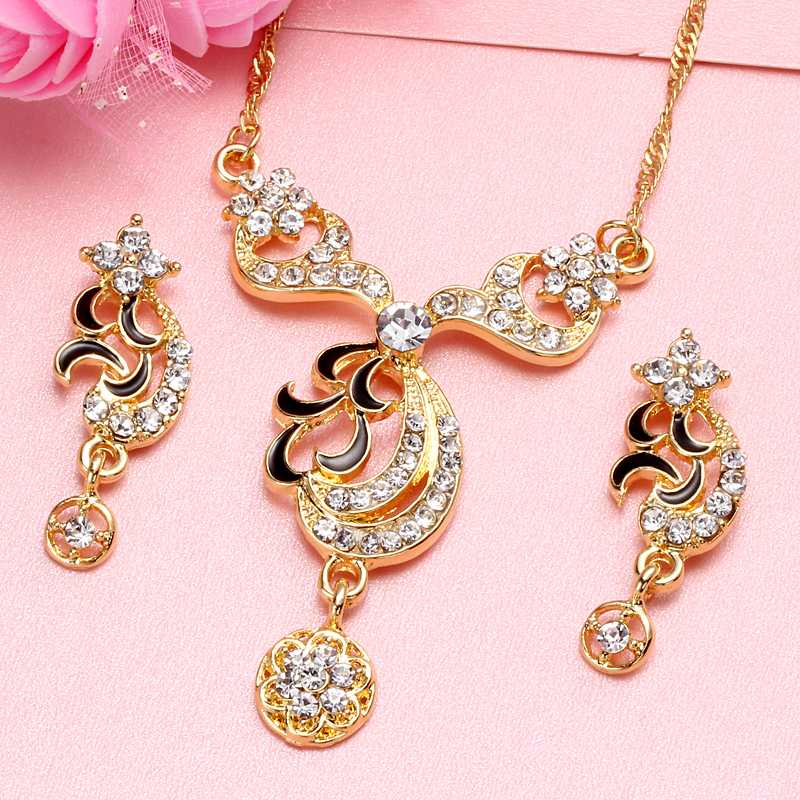 Earrings & Necklace Women Cubic Zirconia Crystal Flowers Jewelry Set Golden Water Drop Rhinestone Pendant Wedding, As pic
Earrings & Necklace Women Cubic Zirconia Crystal Flowers Jewelry Set Golden Water Drop Rhinestone Pendant Wedding, As pic