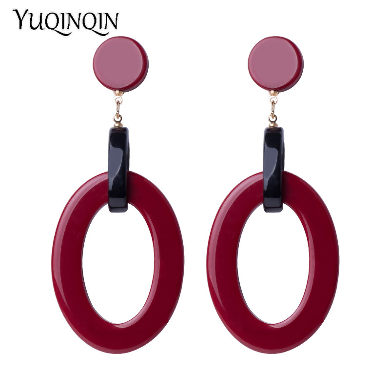 Classic Dangle Fashion Resin Earrings for Women Big Long Circle Geometric Acrylic Drop Earring Girls Elegant Wedding Brincos
Classic Dangle Fashion Resin Earrings for Women Big Long Circle Geometric Acrylic Drop Earring Girls Elegant Wedding Brincos