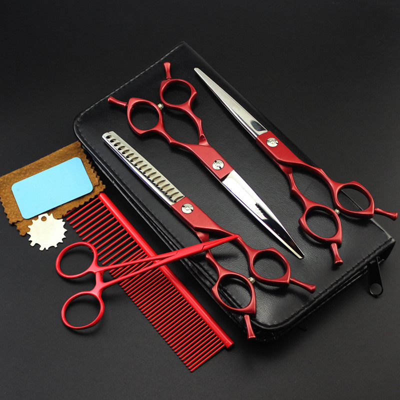 5 kit Professional Japan 6.5 inch red pet grooming hair scissors set dog cutting shears thinning barber hairdressing scissors
5 kit Professional Japan 6.5 inch red pet grooming hair scissors set dog cutting shears thinning barber hairdressing scissors