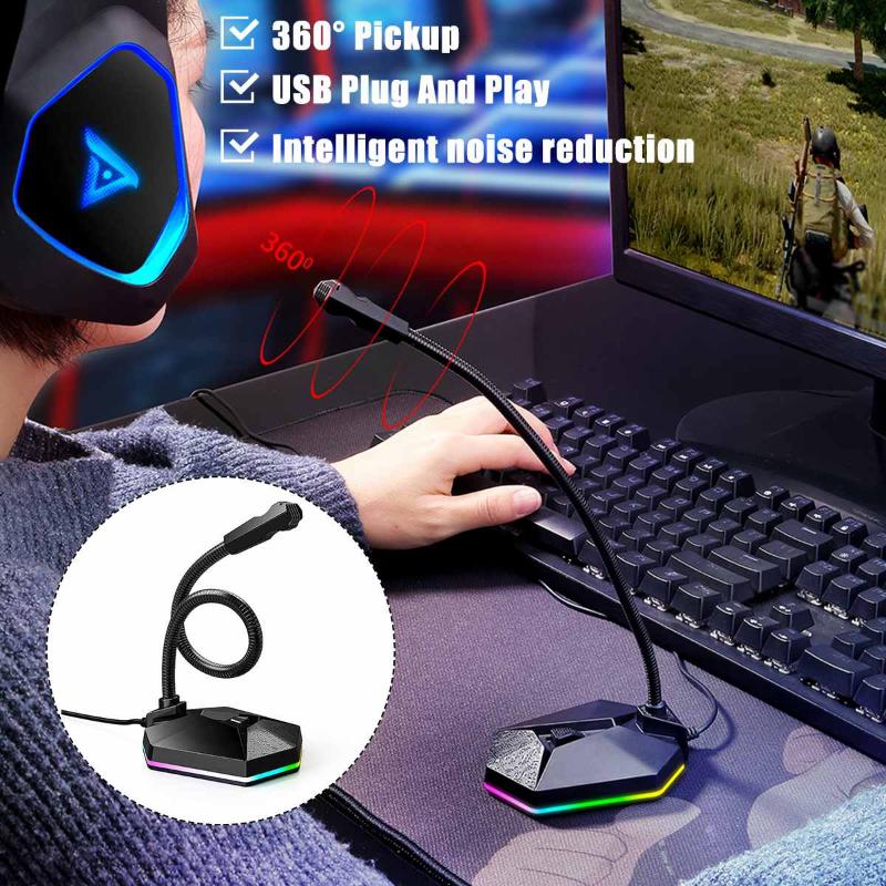 Condenser Microphone USB Computer Microphone For PC For Phone Karaoke With RGB Breathing Light
Condenser Microphone USB Computer Microphone For PC For Phone Karaoke With RGB Breathing Light