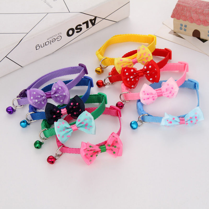 New Arrival Adjustable Dog Pet Dot Bowknot Collars With Bells Necklace For Little Dogs Cat Pets Supplies
New Arrival Adjustable Dog Pet Dot Bowknot Collars With Bells Necklace For Little Dogs Cat Pets Supplies