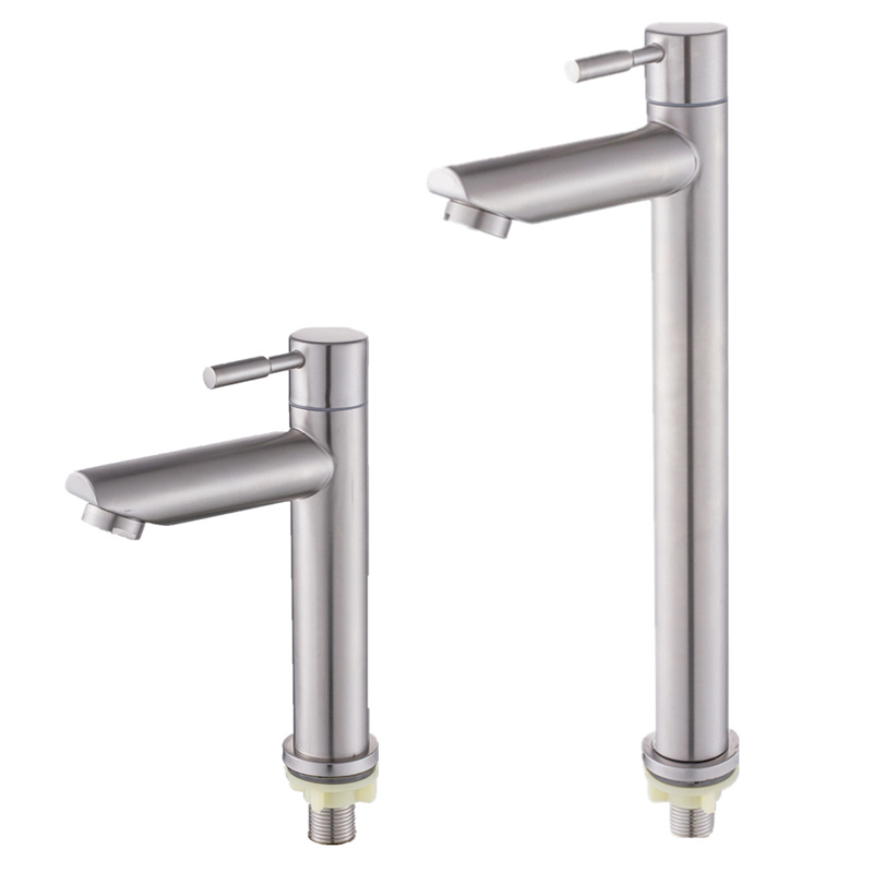 

Stainless steel bathroom faucet basin mounted deck only cold tap rust and corrosion resistance of bathroom water tap