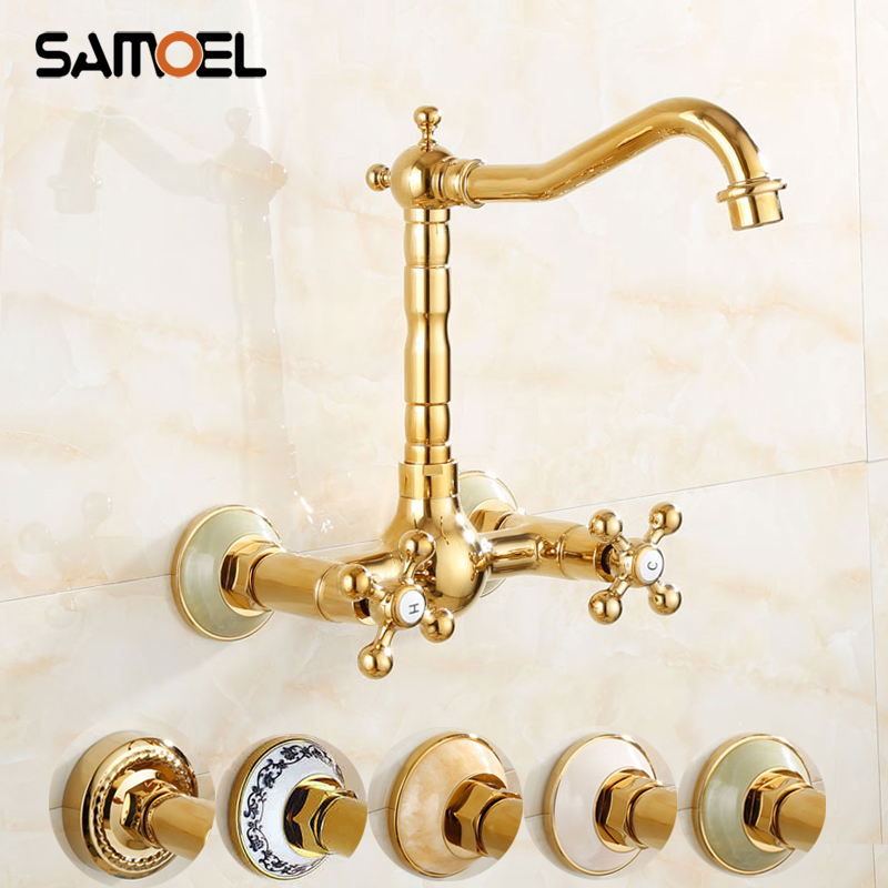 Luxury Classic Brass Wall Mounted Golden Dual Hole Bathroom Sink Faucet Marble Holder Basin Mixer Taps G1113
Luxury Classic Brass Wall Mounted Golden Dual Hole Bathroom Sink Faucet Marble Holder Basin Mixer Taps G1113