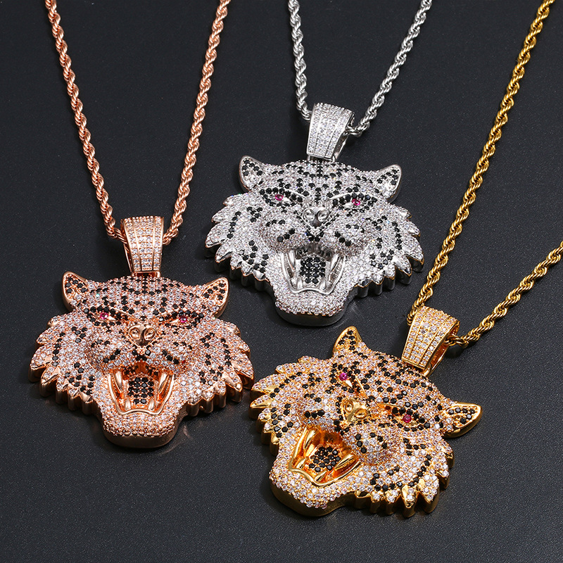 Shiny Iced Out Bling Pendant Necklace Hip Hop Jewelry Domineering Leopard Necklace Gold Rose Gold Color Cubic Zircon
Shiny Iced Out Bling Pendant Necklace Hip Hop Jewelry Domineering Leopard Necklace Gold Rose Gold Color Cubic Zircon