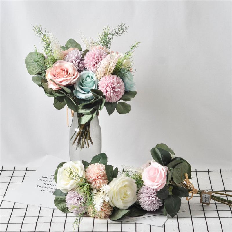 Cilected Wedding Bouquet Artificial Silk Rose Flower Bridesmaid Bouquet Pink Purple Pompom Eucalyptus Leaf Wedding Decoration, Style2
Cilected Wedding Bouquet Artificial Silk Rose Flower Bridesmaid Bouquet Pink Purple Pompom Eucalyptus Leaf Wedding Decoration, Style2