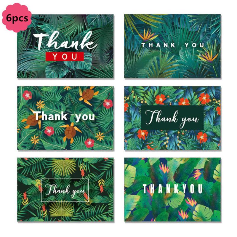 6Pcs /Set Exquisite Folding Thank You Cards with Envelopes for Wedding Birthday Party