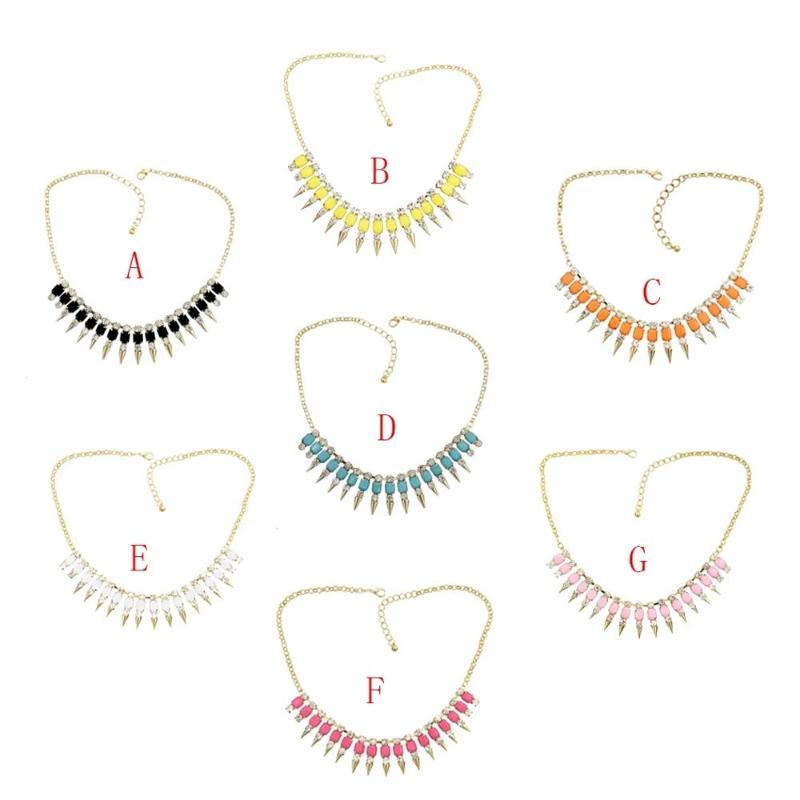 New Fashion Punk Rock Crystal Square Resin Stone Gem Spike Rivet Choker Bib Necklace for women
New Fashion Punk Rock Crystal Square Resin Stone Gem Spike Rivet Choker Bib Necklace for women