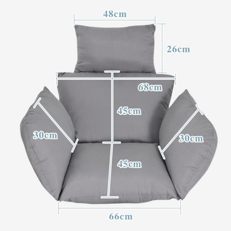 Swing Chair Cushion Mat Hanging Indoor Outdoor Patio Egg Chair Seat Pad Pillow (Without Chair)