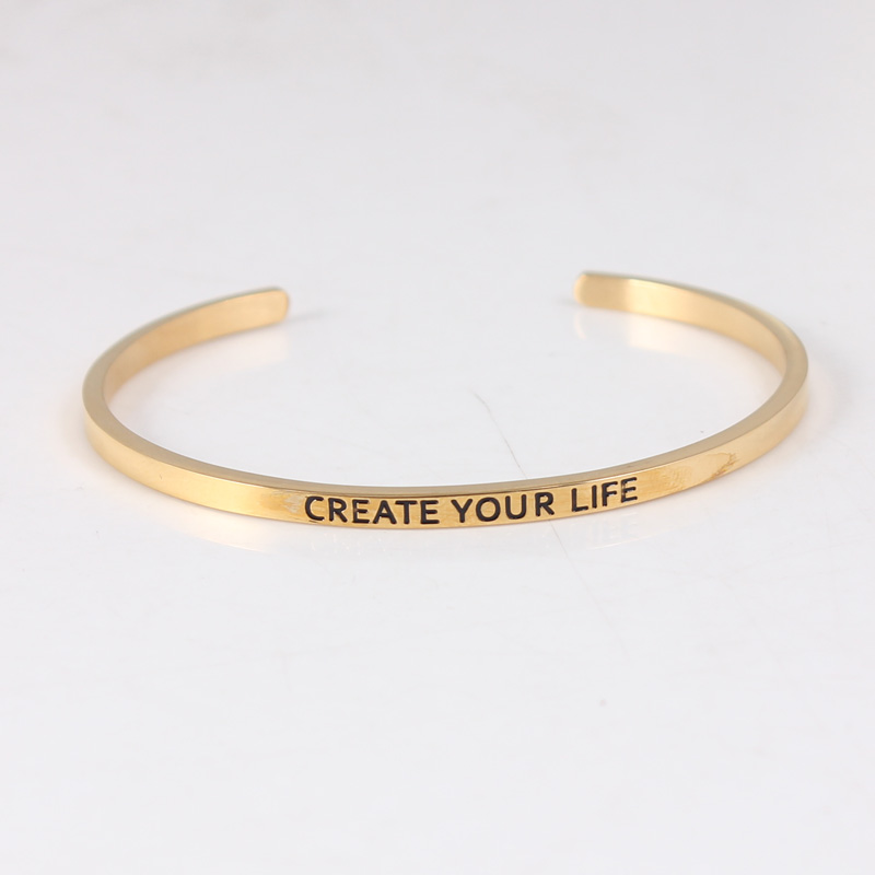 CREAT YOUR LIFE Charm Bracelet 316 Stainless Steel Bracelets Bangles Inspirational Letters Bracelets For Women 10pcs/lot
CREAT YOUR LIFE Charm Bracelet 316 Stainless Steel Bracelets Bangles Inspirational Letters Bracelets For Women 10pcs/lot