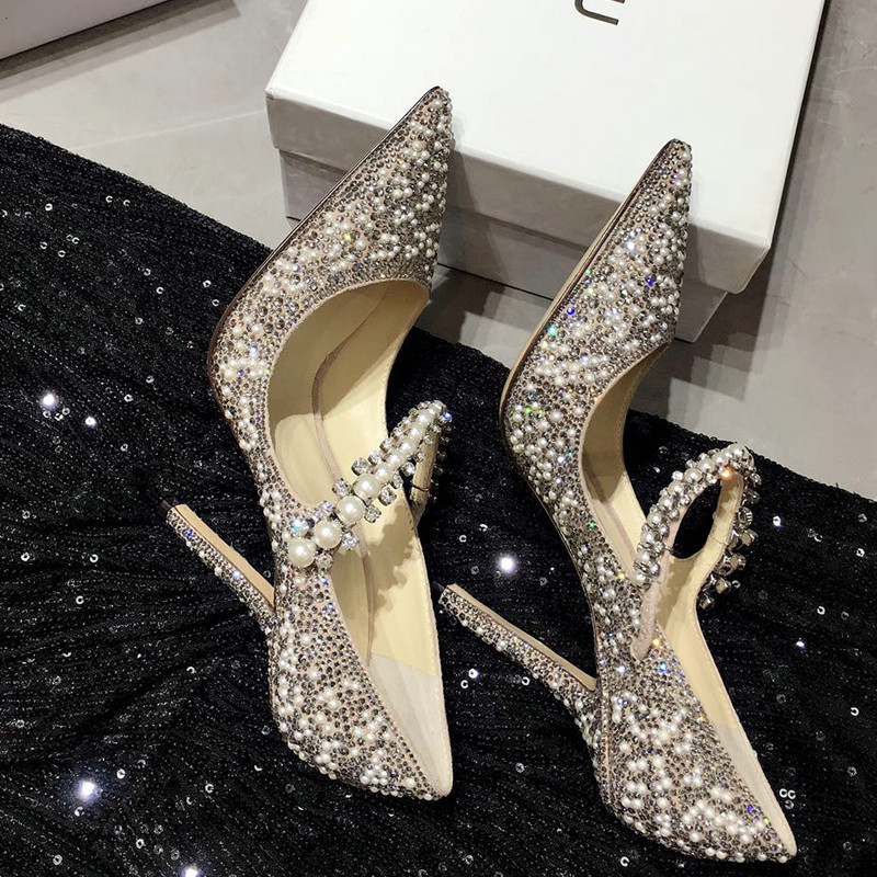 Women Rhinestone Pumps Pointed Toe Heel String Bead Wedding Shoes Women Elegant Design High Heels Ladies Pumps, Apricot-7cm
Women Rhinestone Pumps Pointed Toe Heel String Bead Wedding Shoes Women Elegant Design High Heels Ladies Pumps, Apricot-7cm