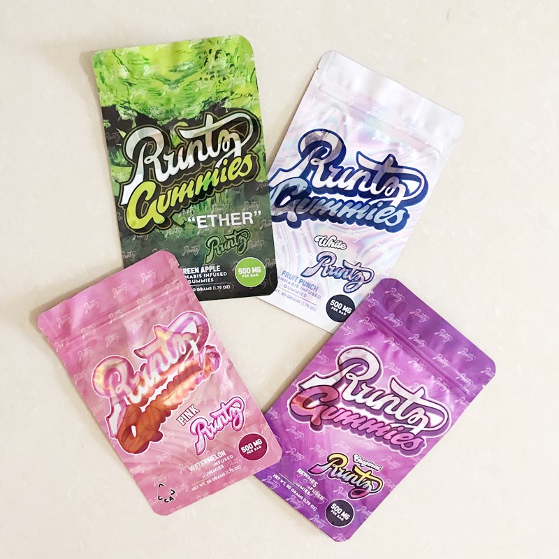 Runtz Gummies Mylar Bag Pink White Ether 500mg Childproof Edibles Zipper Packaging Pouch Retail Packaging Bags
Runtz Gummies Mylar Bag Pink White Ether 500mg Childproof Edibles Zipper Packaging Pouch Retail Packaging Bags