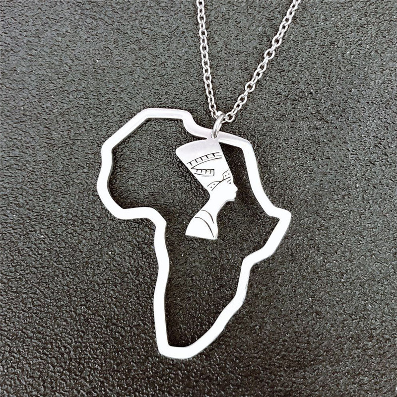 Stainless Steel Africa Map Necklaces Simple Hollow Portrait Pendant Necklace Jewelry Gifts for Men Women
Stainless Steel Africa Map Necklaces Simple Hollow Portrait Pendant Necklace Jewelry Gifts for Men Women