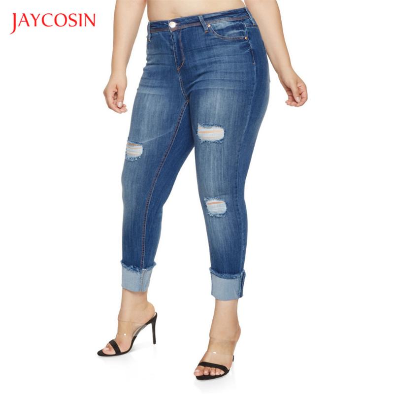 Jaycosin Sexy Spring Women Jeans Mid Waist Jeans Fashion High Elastic Women Hole Washed Old Skinny Pencil Pants Plus Size, Blue
Jaycosin Sexy Spring Women Jeans Mid Waist Jeans Fashion High Elastic Women Hole Washed Old Skinny Pencil Pants Plus Size, Blue