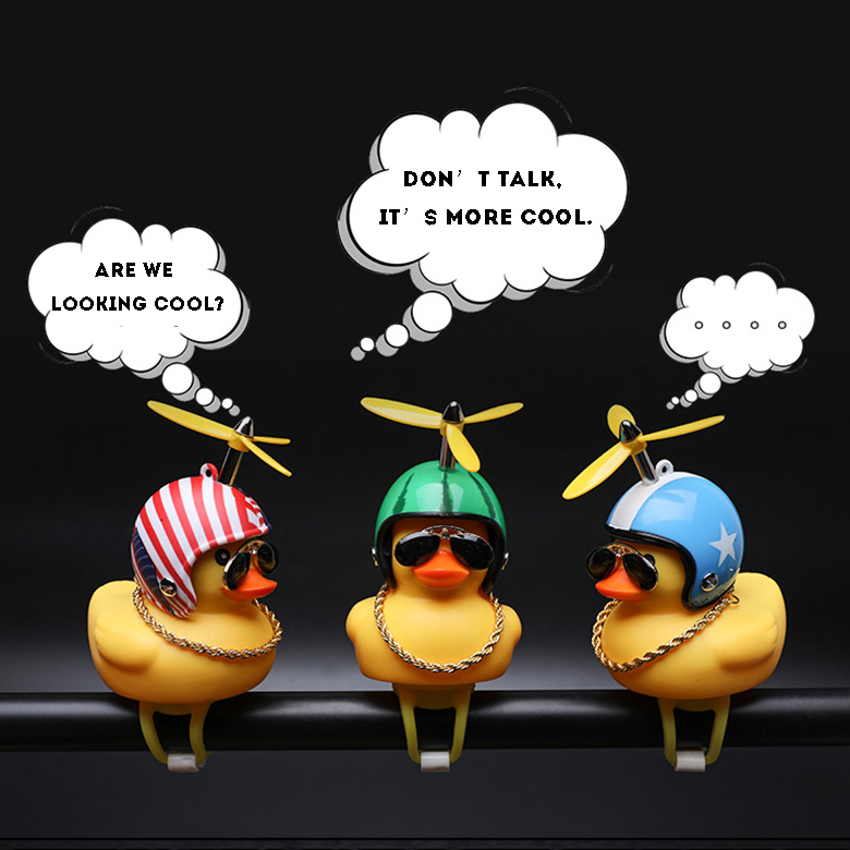 Silica Cartoon Yellow Duck Helmet Head Bicycle Decoration Light Shining Mountain Bike Handlebar ornaments Duck Light Bell
Silica Cartoon Yellow Duck Helmet Head Bicycle Decoration Light Shining Mountain Bike Handlebar ornaments Duck Light Bell