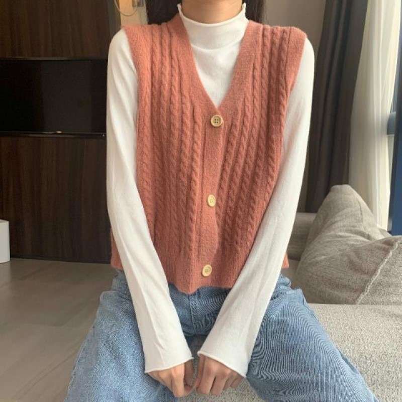 Fall winter fashion women sweater vest single breasted cardigan sexy V-neck vintage casual elegant women sweater vest streetwear, White
Fall winter fashion women sweater vest single breasted cardigan sexy V-neck vintage casual elegant women sweater vest streetwear, White