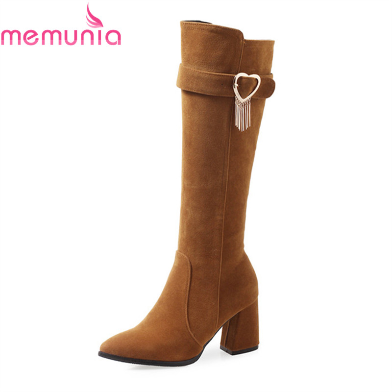 MEMUNIA 2020 new arrival long boots brown black flock knee high boots with metal decoration high heels zip women shoes
MEMUNIA 2020 new arrival long boots brown black flock knee high boots with metal decoration high heels zip women shoes