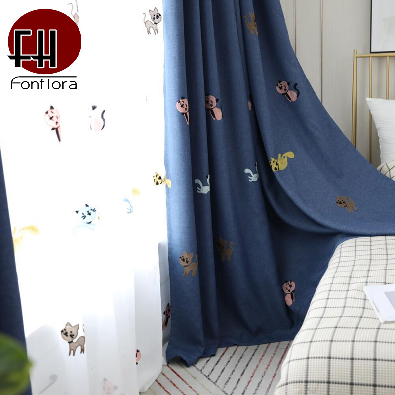 Cartoon Cat Embroidered Blackout Curtains For Living Room Kids Curtains For Bedroom Children Room Window Treatments Custom Size, Tulle
Cartoon Cat Embroidered Blackout Curtains For Living Room Kids Curtains For Bedroom Children Room Window Treatments Custom Size, Tulle