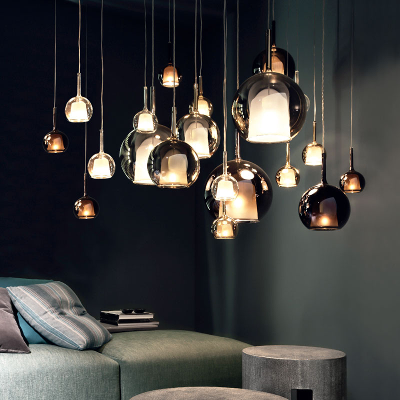 Nordic Modern LED Pendant Lamps Creative Water Droplets Stained Glass Hanging Lamp for Restaurant Livingroom Bedroom Deco