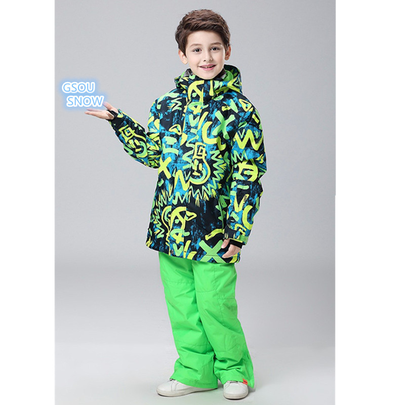 Gsou snow 10K For boys winter clothes for children warm clothes ski suit + pants windproof Thicken outdoor sports wear suit, Q2
Gsou snow 10K For boys winter clothes for children warm clothes ski suit + pants windproof Thicken outdoor sports wear suit, Q2