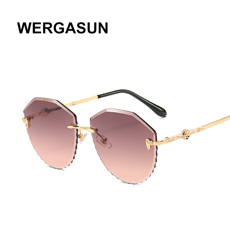 WERGASUN Rimless Sunglasses Women Fashion Designer Sun Glasses Metal Gradient Shades Cutting Lens Famale Goggles UV400
WERGASUN Rimless Sunglasses Women Fashion Designer Sun Glasses Metal Gradient Shades Cutting Lens Famale Goggles UV400