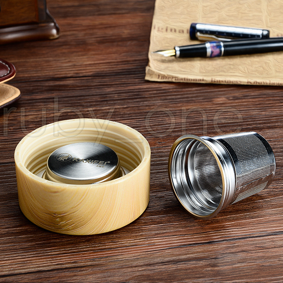 350ml 12oz Glass Water Bottles Heat Resistant Round Office Tea Cup With Stainless Steel Tea Infuser Strainer Tea Mug Car Tumblers 6615841