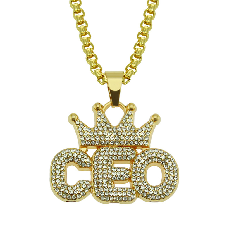 Hip Hop Rhinestones Paved Bling Iced Out Crown CEO Pendants Necklace for Men Rapper Jewelry Drop Shipping
Hip Hop Rhinestones Paved Bling Iced Out Crown CEO Pendants Necklace for Men Rapper Jewelry Drop Shipping