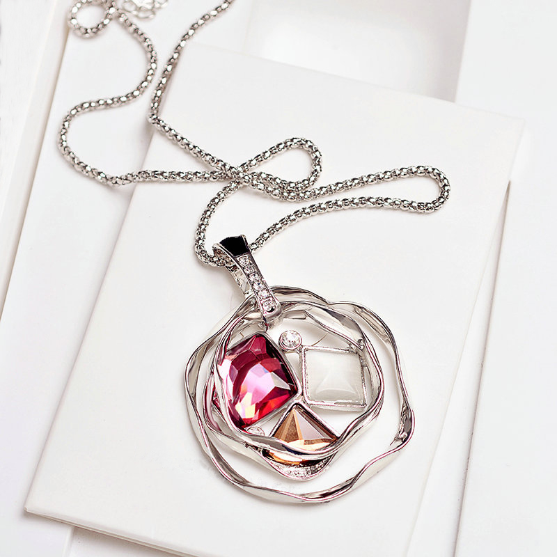 ELIfashion Colorful Rhinestones Pendant Necklace Long Chain With Special Design Zinc Alloy Shape Korea Style Charming For Women
ELIfashion Colorful Rhinestones Pendant Necklace Long Chain With Special Design Zinc Alloy Shape Korea Style Charming For Women