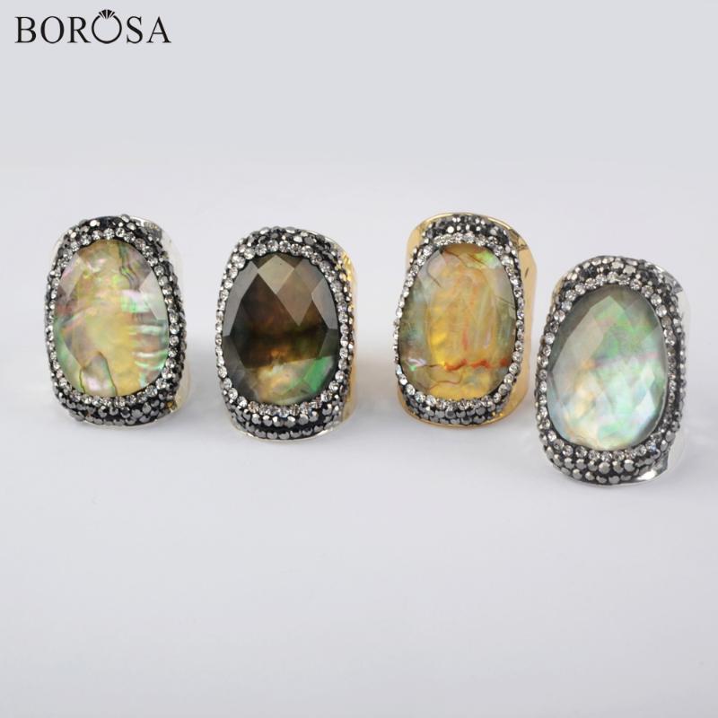 BOROSA 5Pcs Natural Shell Rings Gold Color Mother of Pearl Ring Cubic Zirconia Ring Handmade Rhinestone Jewelry JAB977
BOROSA 5Pcs Natural Shell Rings Gold Color Mother of Pearl Ring Cubic Zirconia Ring Handmade Rhinestone Jewelry JAB977