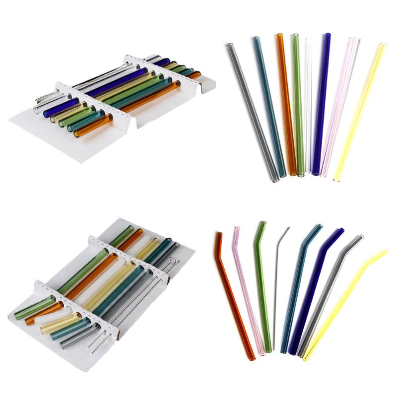 6Pcs Glass Straws Reusable Drinking Glass Sleek Tube Colorful Bent Straight Drink Straws With Cleaning Brush Party Bar Accessory
6Pcs Glass Straws Reusable Drinking Glass Sleek Tube Colorful Bent Straight Drink Straws With Cleaning Brush Party Bar Accessory
