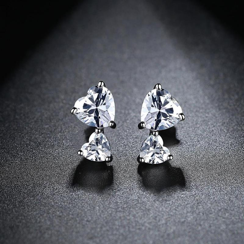 Stud Tiny Trendy Cubic Zirconia Cz Double Heart Earrings High Quality Clear Small Love Crystal For Women Jewelry E-h040
Stud Tiny Trendy Cubic Zirconia Cz Double Heart Earrings High Quality Clear Small Love Crystal For Women Jewelry E-h040
