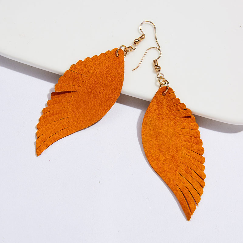 2021 New Fashion Leather Dangle Earring Womens Angle Wings Hoop Earrings Wedding Party Jewelry Gift IE91601