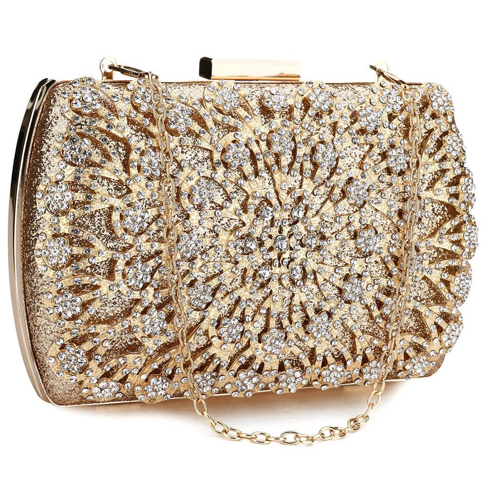 Lady Diamond Wedding Evening Women Clutch Round Bag Fashion Purses And Handbags Crossbody Party Shoulder Bags Gold Silver Black 200919