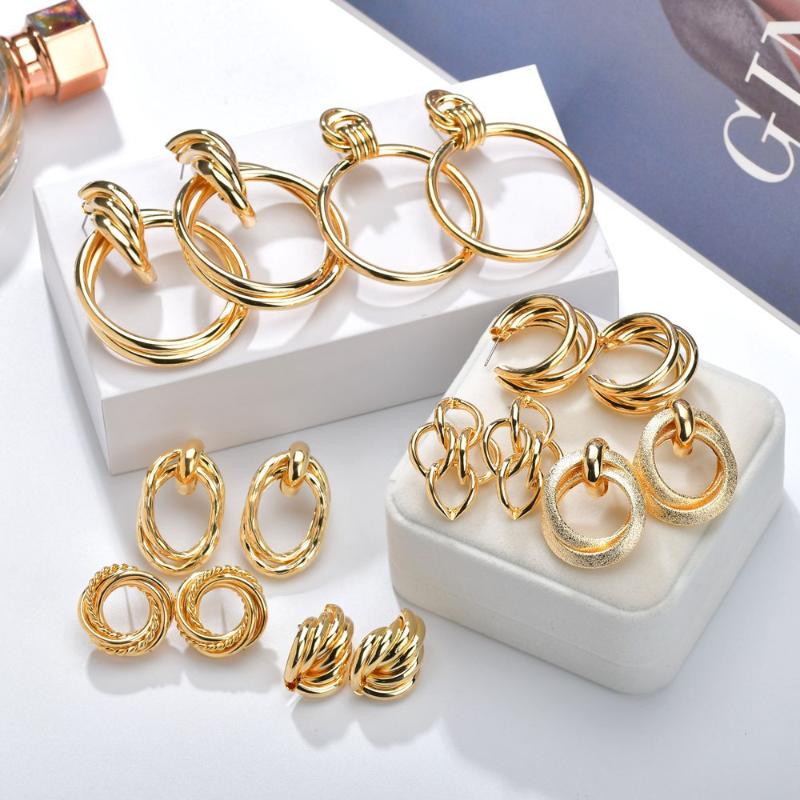 Trendy Punk Gold Color Round Circle Drop Earrings for Women Vintage Big Twist Alloy Statement Geometric Earrings Fashion Jewelry
Trendy Punk Gold Color Round Circle Drop Earrings for Women Vintage Big Twist Alloy Statement Geometric Earrings Fashion Jewelry