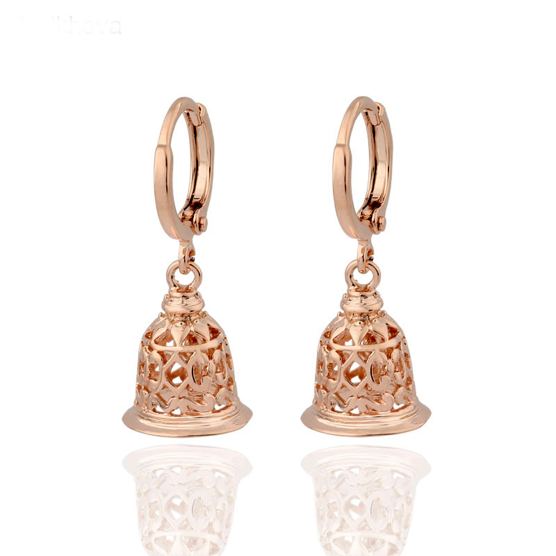 New Fashion Trendy Jewelry Arrivals Unique Carved Hollow Small Bell 585 Rose Gold Dangle Earrings For Women Party
New Fashion Trendy Jewelry Arrivals Unique Carved Hollow Small Bell 585 Rose Gold Dangle Earrings For Women Party