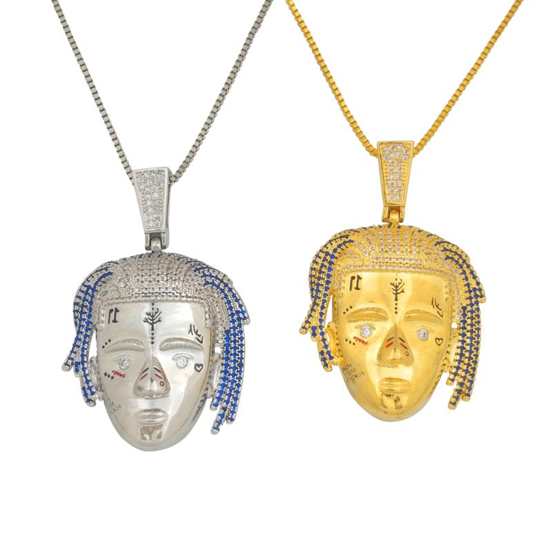 Gold Silver Color Face Charm Necklace Cubic Zirconia Fashion Big Jewelry 24k Gold CZ Large Pendant Necklaces for Man Women
Gold Silver Color Face Charm Necklace Cubic Zirconia Fashion Big Jewelry 24k Gold CZ Large Pendant Necklaces for Man Women