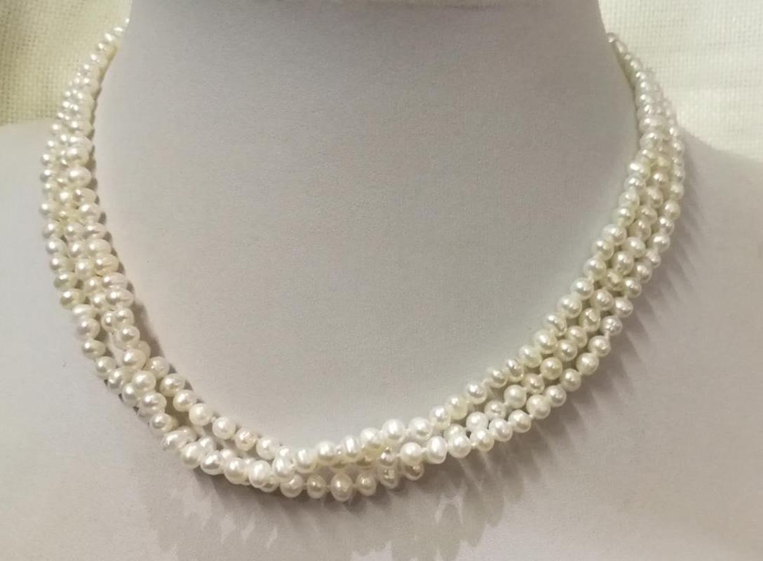 3 Rows 36-60cm 14-24'' Women Jewelry natural pearl 4-5mm bright white freshwater pearl handmade necklace gift
3 Rows 36-60cm 14-24'' Women Jewelry natural pearl 4-5mm bright white freshwater pearl handmade necklace gift