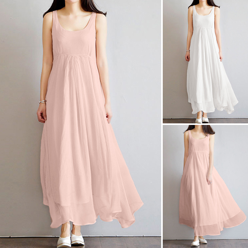 Women Long Maxi Dress High Waist ZANZEA 2020 Autumn Robe Femme Plus Size 5XL Ladies Tank Vestidos Casual Female Solid Sundress, White
Women Long Maxi Dress High Waist ZANZEA 2020 Autumn Robe Femme Plus Size 5XL Ladies Tank Vestidos Casual Female Solid Sundress, White