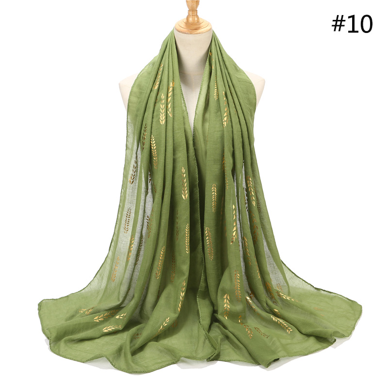 Women New Fashion Bronzing Leaves Chiffon Hair Scarf Designer Shawl Hijab Scarf Wrap Solid Color Muslim Scarves 18 Colors
Women New Fashion Bronzing Leaves Chiffon Hair Scarf Designer Shawl Hijab Scarf Wrap Solid Color Muslim Scarves 18 Colors