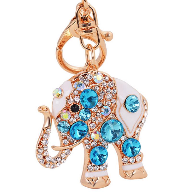 Fashion Keychain Keyring blingbling Rhinestone Elephant Key Chain Ring A236