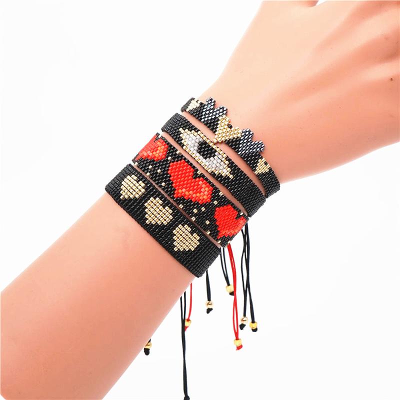 GRAPES Turkish Evil Eye Bracelet MIYUKI Red Heart Bracelet For Women Boho Jewelry Pulseras Mujer New Tassel Handmade Design
GRAPES Turkish Evil Eye Bracelet MIYUKI Red Heart Bracelet For Women Boho Jewelry Pulseras Mujer New Tassel Handmade Design