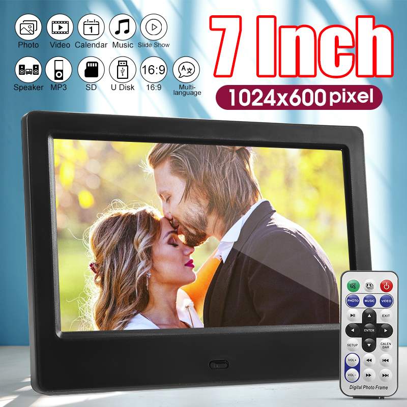 7'' HD 1024x600 Digital Photo Frame Picture Mult-Media Player MP3 MP4 Alarm Clock Electronic Picture With Remote Control
7'' HD 1024x600 Digital Photo Frame Picture Mult-Media Player MP3 MP4 Alarm Clock Electronic Picture With Remote Control