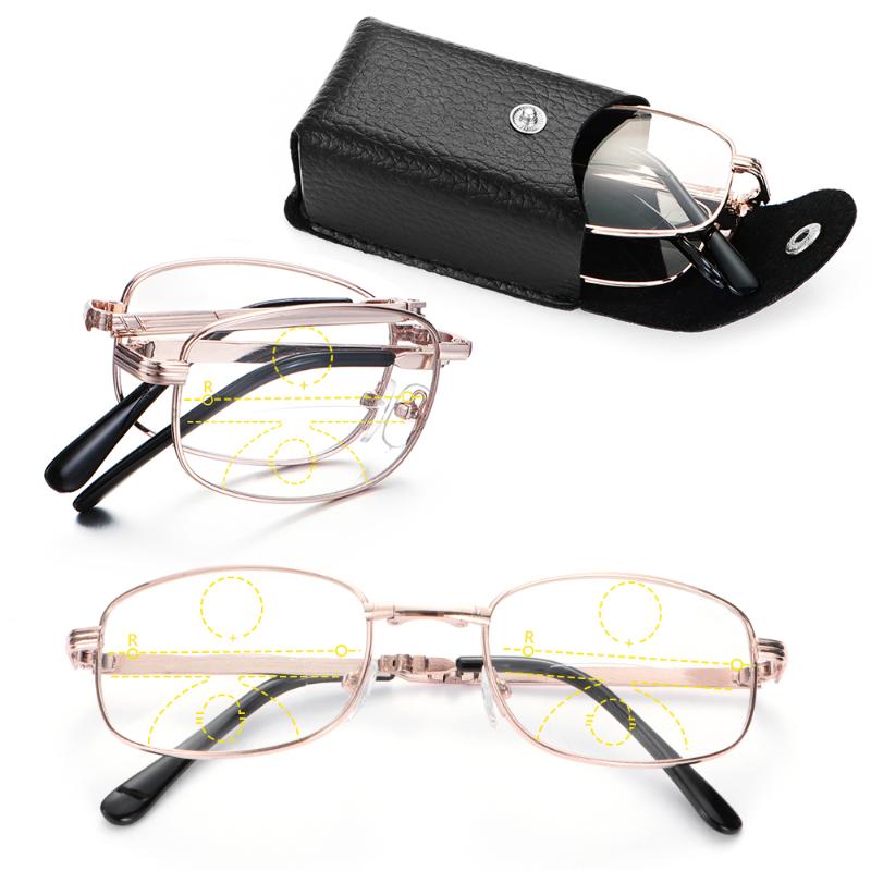 New Unisex Folding Metal Reading Glasses Progressive Multifocal Lenses Presbyopia Eyeglasses Glasses Case +1.00~+4.00 Degree
New Unisex Folding Metal Reading Glasses Progressive Multifocal Lenses Presbyopia Eyeglasses Glasses Case +1.00~+4.00 Degree
