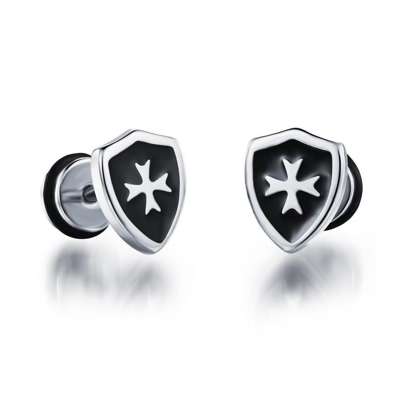 Stud Shield Cross Men's Earrings Gold Silver Color Knight Templar Earring Men Hip Hop Punk Stainless Steel Jewelry
Stud Shield Cross Men's Earrings Gold Silver Color Knight Templar Earring Men Hip Hop Punk Stainless Steel Jewelry