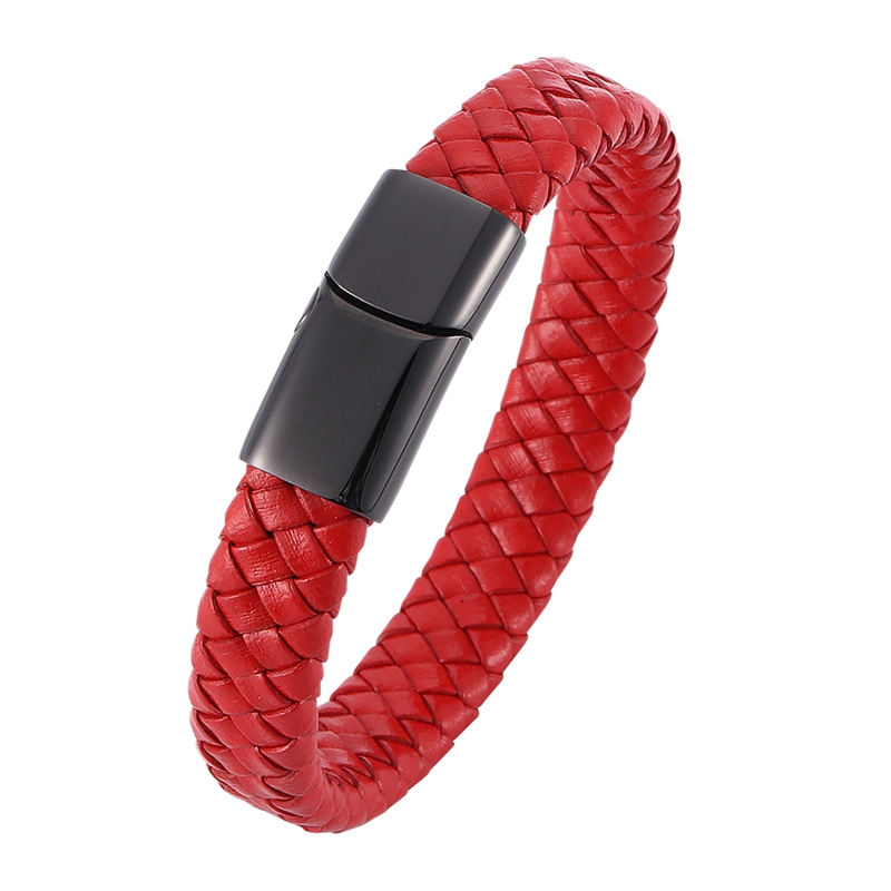 Men Bracelet Trendy Red Leather Rope Braided Bracelet Male Jewelry Stainless Steel Magnetic Clasp Man Fashion Bangles C0022
Men Bracelet Trendy Red Leather Rope Braided Bracelet Male Jewelry Stainless Steel Magnetic Clasp Man Fashion Bangles C0022