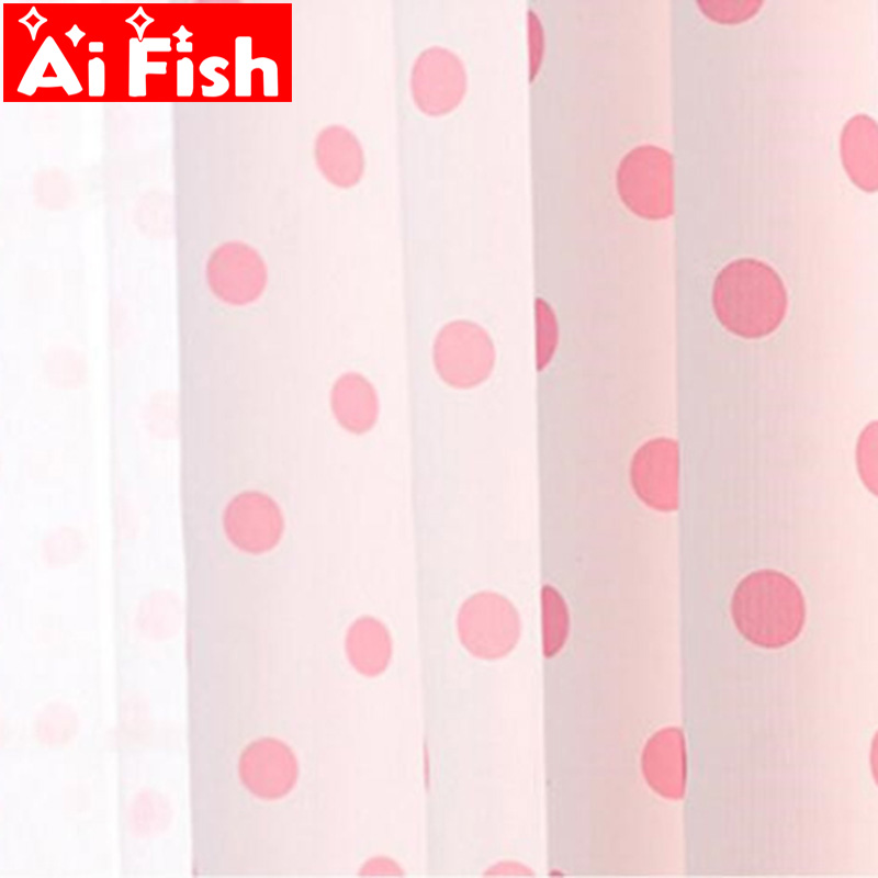 

Dream Pink Small Dot Pattern Design Semi Shade Kids Bedroom Curtains Blind Panel Fabrics for window Living Room curtains WP122B, Tulle