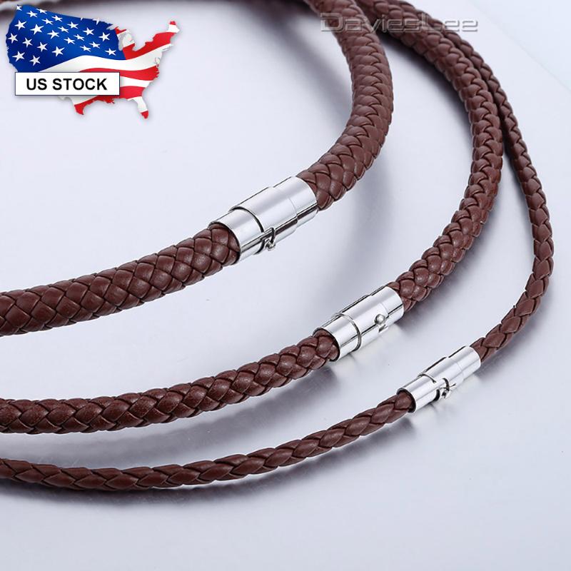 Chokers Manmade Leather Necklace For Men Chocker Brown Black Braided Cord Rope Stainless Steel Clasp Ship From US 4 6 8mm UNM09
Chokers Manmade Leather Necklace For Men Chocker Brown Black Braided Cord Rope Stainless Steel Clasp Ship From US 4 6 8mm UNM09